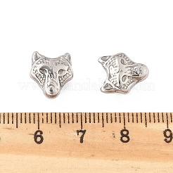 Серьги-клипсы в виде волка из нержавеющей стали 304 EJEW-B116-02P