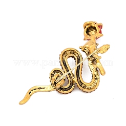 Змея с розовыми эмалевыми булавками PALLOY-D361-10G