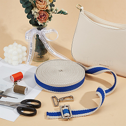 Полосатая лента из полиэстера&nbsp;SRIB-WH0029-007C