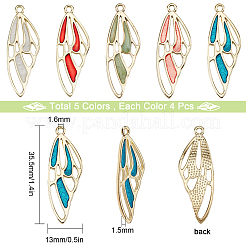 20шт 5 цвета подвески из цинкового сплава с эмалью&nbsp;ENAM-SC0002-62