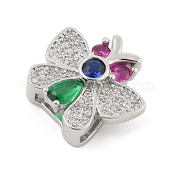 Латунные микро проложить кубического циркония слайд подвески&nbsp;ZIRC-I068-22P-02