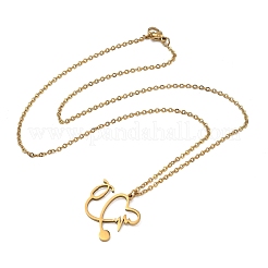 Colliers pendentifs en forme de cœur en acier inoxydable 304 avec pendentif stéthoscope pour femmes&nbsp;NJEW-B158-03G