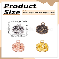 56 шт. 4 цвета подвески из сплава в тибетском стиле&nbsp;FIND-LP0003-13