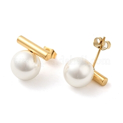 Ионное покрытие (ip) серьги-гвоздики из нержавеющей стали 304&nbsp;LS-EJEW-K277-01G