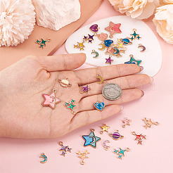 48pcs 24 styles de pendentifs en émail en alliage&nbsp;ENAM-TA0003-16