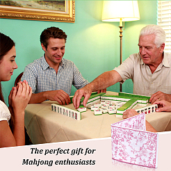 Custodia protettiva per carte da mahjong in plastica stampata con chinoiserie&nbsp;AJEW-WH0709-445B