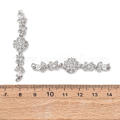 Шармы-соединители из латуни с микропаве из прозрачного кубического циркония&nbsp;KK-Z142-09P