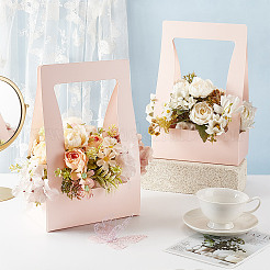 Прозрачные прямоугольные бумажные пакеты для упаковки букетов AJEW-WH0473-80A