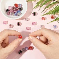 30 шт. 6-х цветные бусины ручной работы из фольги в технике лэмпворк LAMP-FS0001-68