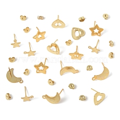 16 шт. 4 стиля фурнитуры для сережек-гвоздиков из нержавеющей стали 304 STAS-FS0001-85G