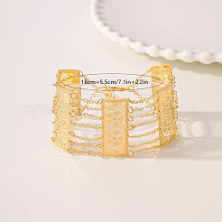 Браслеты с широкими звеньями из полых латунных цветов для женщин SO2593