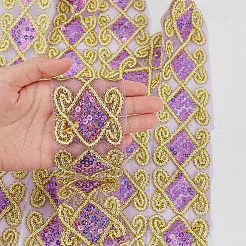 10 ярд полиэфирной кружевной ленты с пайетками OCOR-WH0090-050B