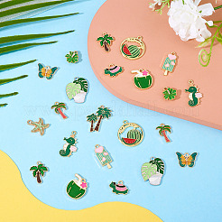 48шт 12 стиля подвески из сплава с эмалью ENAM-TA0002-95C