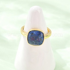 Bagues en lapis-lazuli naturel avec accessoires en laiton&nbsp;G-H353-04G-02