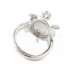 Anillo ajustable de tortuga con circonitas cúbicas&nbsp;RJEW-L100-022P