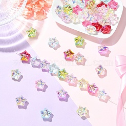 50 шт. 10-цветные стеклянные бусины для гальванической краски для запекания&nbsp;EGLA-YW0005-61