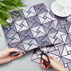 5 шт. квадратная мозаика из стекла для настенных украшений AJEW-AR0001-28