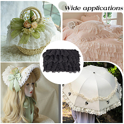 3-слойная плиссированная шифоновая отделка цветочным кружевом&nbsp;OCOR-GF0003-26A