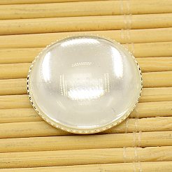 Cabochons en laiton supports et rondes plat transparent cabochons de verre transparent&nbsp;KK-X0008-S-RS