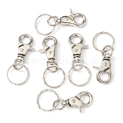 Железо поворотные пряжки с ключевыми кольцами HJEW-H017-P