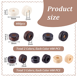 2400 шт. 6-х цветные бусины из натурального дерева&nbsp;WOOD-PH0003-29