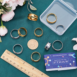 12 шт. 12 стиля рифленых колец из нержавеющей стали 304&nbsp;RJEW-SC0001-03