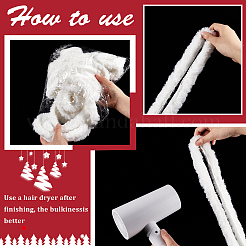 Rouleau de tissu de garniture de ruban de fausse fourrure blanche pour la décoration d'arbre de noël ou l'artisanat d'arcs de guirlande&nbsp;DIY-GF0006-66