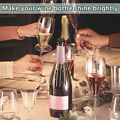 4 шт. подвески для бокалов вина из латуни и железа со стразами&nbsp;HJEW-OC00280