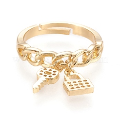 Регулируемое кольцо из латуни с микропаве RJEW-M133-08G