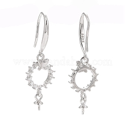 Антикоррозийное родиевое покрытие 925 серьги-крючки из стерлингового серебра STER-D035-37P