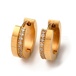 Серьги-кольца из нержавеющей стали 304 с кубическим цирконием&nbsp;EJEW-D331-12G