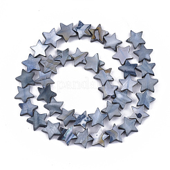 淡水シェルビーズ連売り  染め  スター  ライトスチールブルー  12x12.5x3mm  穴：1mm  約35個/連  15.55インチ（39.5cm）&nbsp;SHEL-S276-31A