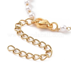 Круглые пластиковые браслеты из бисера с искусственным жемчугом BJEW-E054-07G