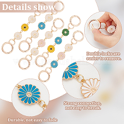 5 шт. 5-цветные эмалевые удлинители для ремешка кошелька из сплава подсолнечника&nbsp;FIND-WR0009-35