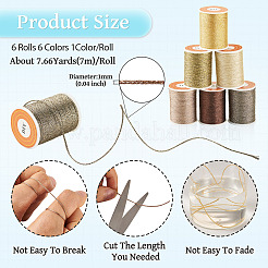 6 рулон полиэстеровой металлизированной нити 6 цветов OCOR-TA0002-82B