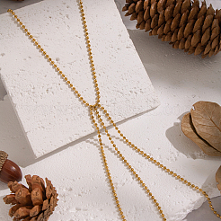 Элегантные многослойные ожерелья с кисточками из нержавеющей стали 304 с шариковой цепочкой для женщин RS7839