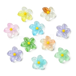 18 шт. 9-цветные градиентные и светящиеся непрозрачные смоляные кабошоны&nbsp;RESI-CJ0004-24