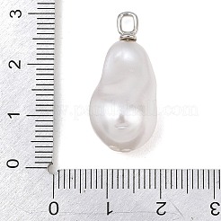 Pendentifs en laiton et en plastique ABS imitation perle&nbsp;PL-CBAFE9C-05