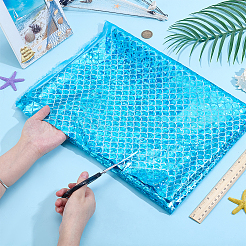 Polyesterstoff mit Fischschuppenmuster&nbsp;DIY-WH0899-324B