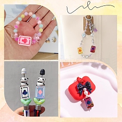 14 шт. 7-цветные радужные переливающиеся акриловые эмалевые бусины с УФ-покрытием&nbsp;SACR-YW0005-06