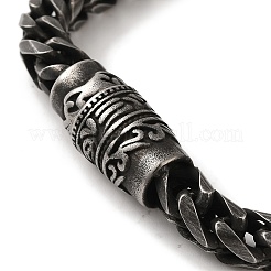 Браслеты из хирургической нержавеющей стали 316 с цепочкой из пшеницы и магнитными застежками BJEW-Q349-04B