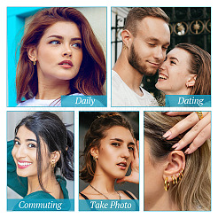 10 шт. серьги-кольца хагги-хуп из хирургической нержавеющей стали 316L 5 размера для девушек и женщин EJEW-TA0001-10