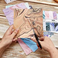 24 feuille de papier de scrapbooking carré à 12 styles avec motif marbré&nbsp;SCRA-GF0001-05
