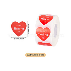 2 рулон сердца с наклейками-благодарностями&nbsp;DIY-TA0013-58C