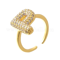 26 шт. латунные открытые кольца-манжеты с микропаве из прозрачного кубического циркония&nbsp;RJEW-R218-01G