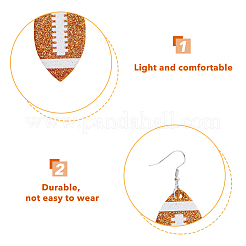 9 пара двухцветных сережек-подвесок из искусственной кожи с железными штифтами EJEW-FI0002-14