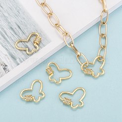 Латунь микропаве кубический цирконий винт карабин подвески с замком KK-I657-15G