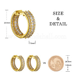 Серьги-кольца huggie из латуни с микропаве с кубическим цирконием JE019A-X