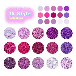 12000шт 15 стиля 12/0 стеклянные круглые бусины&nbsp;SEED-YW0001-40A
