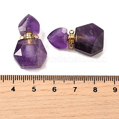 Кулоны для бутылочек с натуральным аметистом&nbsp;G-L623-12G-03